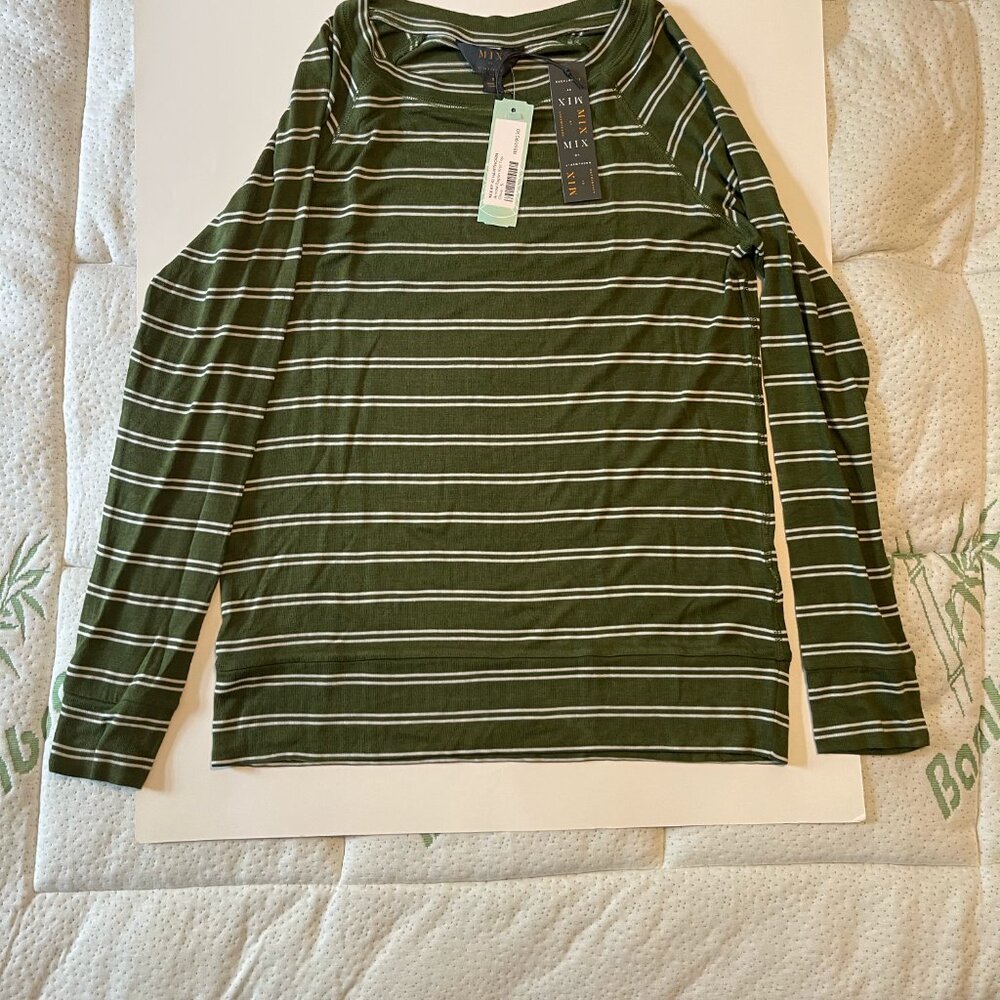 Small - Mix By 41 Hawthorn - Arnold Raglana Knit Top - Olive - NWT